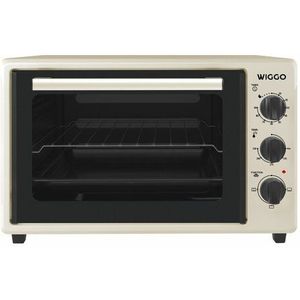 Wiggo WMO-E353(C) - Vrijstaande Mini Oven - 35 liter - 1800 Watt - Timer - Creme