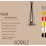 Gorillz Modi - kapstok staand - Staande Kapstok - 8 haken - Metaal - 170 cm - Zwart