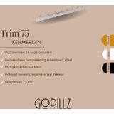 Gorillz Trim 75 Kapstok - 16 Haken (lengte) 75 cm - Metaal - Wit