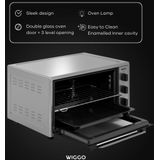 Wiggo WMO-E456(X) - Vrijstaande Mini Oven - 45 liter - 2000 Watt - Timer - Rvs