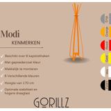 Gorillz Modi - Kapstok Staand- Staande Kapstok - 8 Haken - Metaal - 170 cm - Oranje