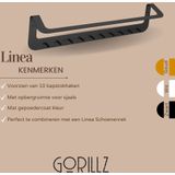 Gorillz Linea - Wandkapstok Met Kledinghanger - Hangende Wandkapstok - 10 Kapstok Haken - Zwart