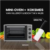 Wiggo WMO-E353(X) - Vrijstaande Mini Oven - 35 liter - 1800 Watt - Timer - Grijs