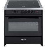 Wiggo WIO-E921A(BX) - Freestanding - Induction - Oven - 90cm - Zwart Inox