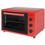 Wiggo WMO-E353(R) - Vrijstaande Mini Oven - 35 liter - 1800 Watt - Timer - Rood