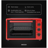 Wiggo WMO-E353(R) - Vrijstaande Mini Oven - 35 liter - 1800 Watt - Timer - Rood
