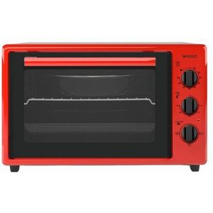 Wiggo WMO-E353(R) - Vrijstaande Mini Oven - 35 liter - 1800 Watt - Timer - Rood