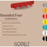 Gorillz Rounded Four - Wandkapstok - 40x6x7,8cm - Rood