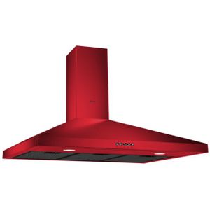 Wiggo WE-E943R(RB) - Wandschouw Afzuigkap - 90cm - 600m³/h - 4 standen - Energieklasse D - Rood - Koolstoffilters meegeleverd