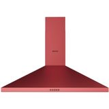 Wiggo WE-A930P(R) - Wandschouw Afzuigkap - 90cm - 695m³/h - 3 standen - Energieklasse A - Rood - Koolstoffilters meegeleverd