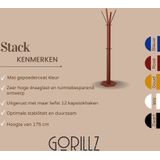 Gorillz Stack - Kapstok Staand - Staande kapstok - Metaal - 12 Kapstok haken - 174,5 cm - Koperbruin