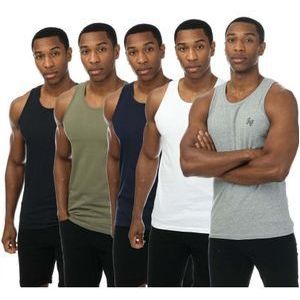 Heren Jack Jones Joseph 5 Pack Vest Tops in Multicolour