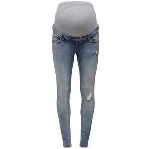 ONLY OLMBlush Mid Ankle Raw Skinny Fit Jeans voor dames, blauw (medium blue denim), (XL) W x 32L