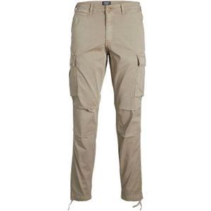 JACK & JONES Ace Tucker Cargoa loose fit, heren cargo broek, beige -  Maat: 34/36