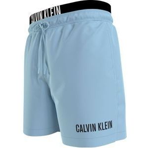 Calvin Klein Medium Drawstring double waistband swimshort, heren zwembroek, lichtblauw -  Maat: S