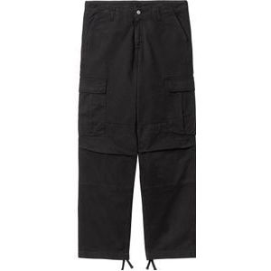Carhartt - Broeken - Regular Cargo Pant Black Garment Dyed voor Heren van Katoen - Maat 34 - Zwart