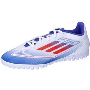 adidas F50 Club Voetbalschoenen Unisex Turf Schoenen, Ftwr White Solar Rood Lucide Blauw, 46 2/3 EU