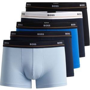 HUGO BOSS Essential trunks (5-pack), heren boxers kort, verschillende tinten blauw -  Maat: XL
