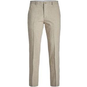 JACK & JONES Riviera Linen Trouser Fit slim fit, heren pantalon, beige -  Maat: 58