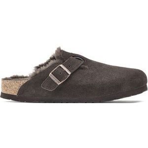 Klomp Birkenstock Unisex Boston Shearling Suede Mocha Narrow-Schoenmaat 39