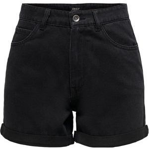 Only Broek Onlvega Life Hw Mom Shorts Noos 15230571 Black Denim Dames Maat - S