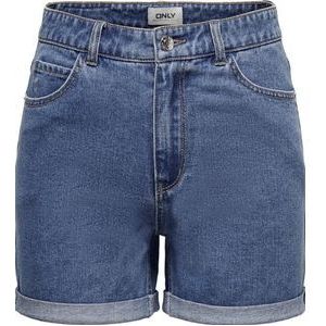Only Broek Onlvega Life Hw Mom Shorts Noos 15230571 Medium Blue Denim Dames Maat - XL