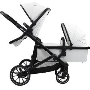 Deryan Evy V2 Kinderwagen 2in1 - Duo Kinderwagen - Uitbreidbaar inclusief reiswieg en zitje - Creme