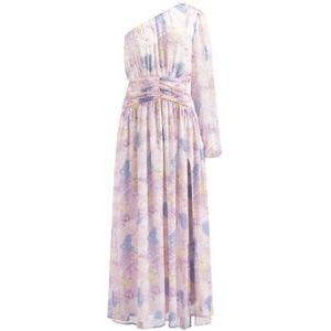 NIKKIE gebloemde maxi jurk roze/blauw