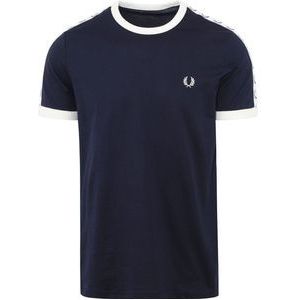 SINGLES DAY! Fred Perry - T-Shirt Navy M4620 - Heren - Maat L - Modern-fit