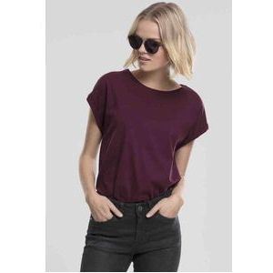 Urban Classics - Extended shoulder Dames T-shirt - L - Paars/Rood
