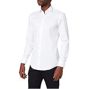 Hugo C-Jenno Slim-Fit overhemd voor heren, van gemakkelijk te strijken, katoen-popeline, Open White199, 45
