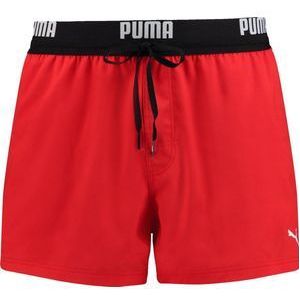 PUMA Swim Logo Short Heren Zwembroek - rood - Maat XXL