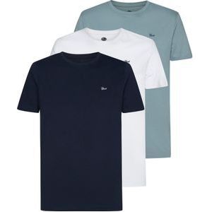 Petrol Industries - 3-pack T-shirts - Navy/White/AquaGrey - XXL - T-shirts met korte mouwen