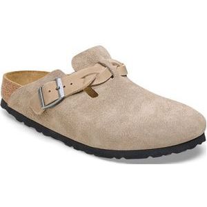 Birkenstock Boston Braided Suede Leather - Taupe Narrow - maat 38