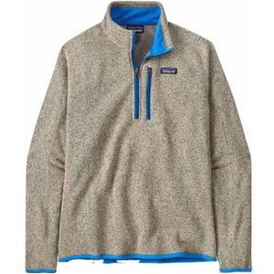 Patagonia - Wandel- en bergsportkleding - M's Better Sweater 1/4 Zip Oar Tan W/Vessel Blue voor Heren van Gerecycled Polyester - Maat S - Blauw