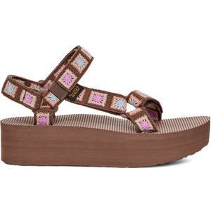 Teva FLATFORM UNIVERSAL CROCHET - Dames Sandalen - Bruin/Roze - Maat 38