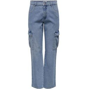 ONLY high waist cargo jeans ONLRILEY medium blue denim