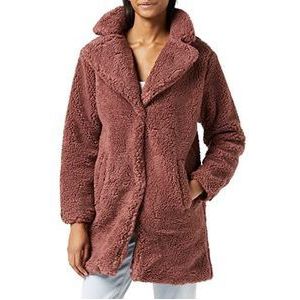 Urban Classics Oversized sherpa winterjas voor dames, mantel met haak en oogsluiting, maat XS tot 5XL, roze (Darkrose 01472), 5XL Grote maten