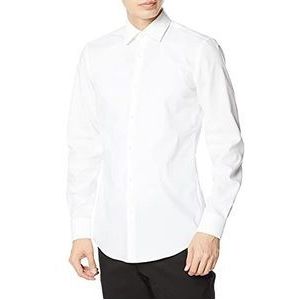 HUGO Heren C-Jenno Slim-Fit overhemd van lichtgewicht katoenen popeline, Weiß (Open White 199), 48