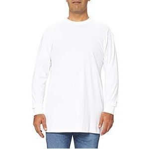 Urban Classics Heren T-shirt van katoen Tall Tee L/S, oversized sweatshirt met lange mouwen voor mannen in 3 kleuren, maten M - 6XL, wit, 6XL