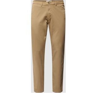 Slim fit chino in effen design, model 'NEW Miles'