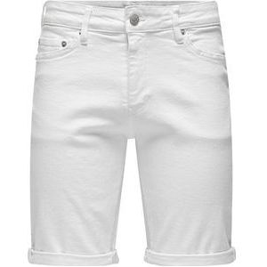 ONLY & SONS ONSPLY WHITE 9297 AZG DNM SHORTS NOOS Heren Jeans - Maat S