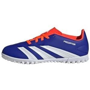 adidas Predator Club J Turf voetbalschoenen voor gazon, uniseks, kinderen, blauw/wit/rood (Lucid Blue Ftwr White Solar Red), 30 EU