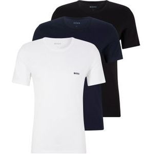 HUGO BOSS Classic T-shirts regular fit (3-pack), heren T-shirts O-hals, wit, navy, zwart -  Maat: M