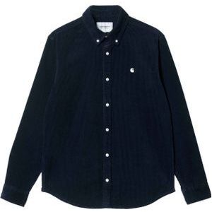 Carhartt - Blouses - L/S Madison Cord Shirt Dark Navy / Wax voor Heren - Maat L - Marine blauw