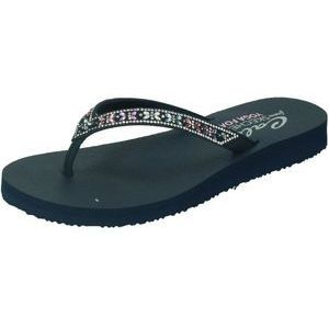 Skechers meditation butterfly garden teenslipper in de kleur marine.