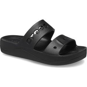 Crocs Baya Plateau Sandaal Klomp voor dames, Zwart, 34/35 EU