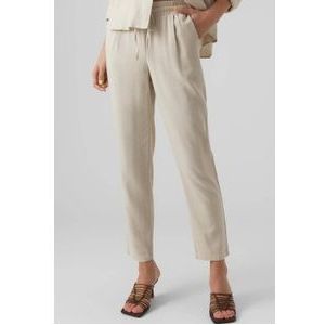 VERO MODA straight fit broek VMJESMILO met linnen beige