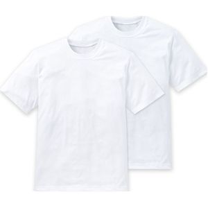 SCHIESSER American T-shirt (2-pack), heren shirt korte mouw wit -  Maat: S