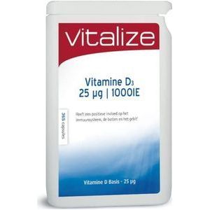 Vitalize Vitamine D Basis 25µg 365 capsules - Voor het behoud van sterke botten en tanden